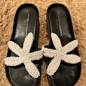 Robert Clergerie Embellished starfish slides - FREE SHIPPING
